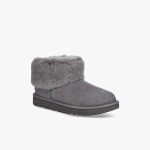 Ugg Classic Mini Fluff Women Classic Boots Grey (0462IPUHM)